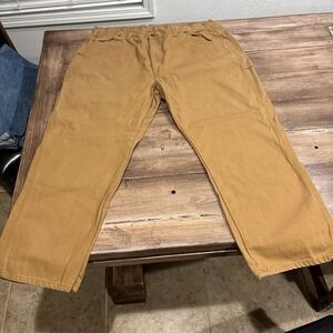 Vintage Dickies Carpenter Pants Size 42x29Tan Relaxed Fit Workwear Heavy Canvas